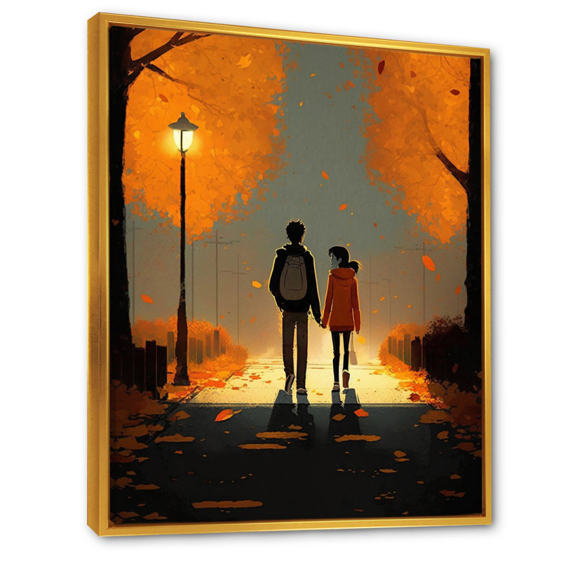 «Love in Central Park», reproduction sur toile, H 32 po x l 24 po x P 1 po, Toile avec cadre flottant or