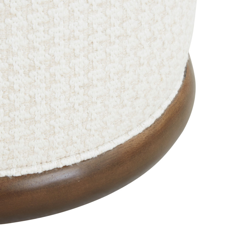 Fiorelli Round Boucle Ottoman, White