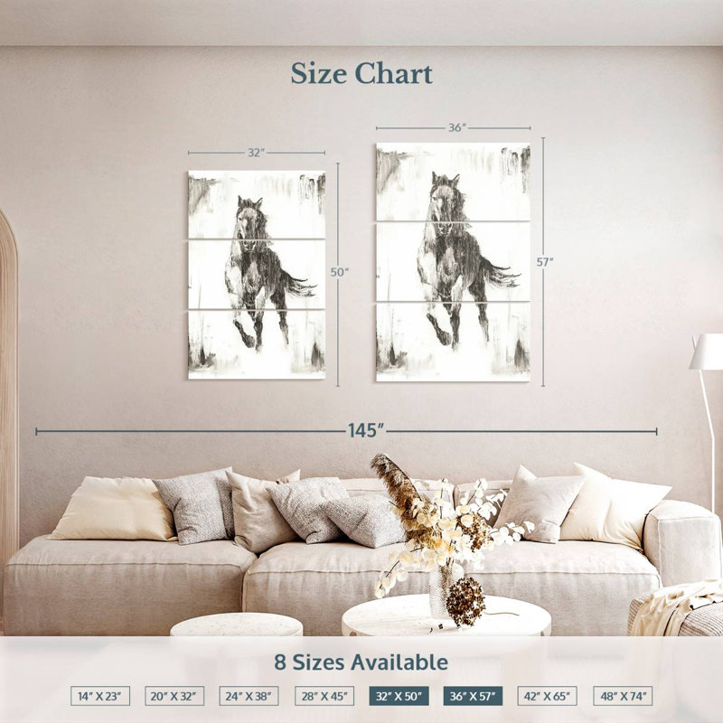 Brampt Rustic Black Stallion II, 50" H x 32" W