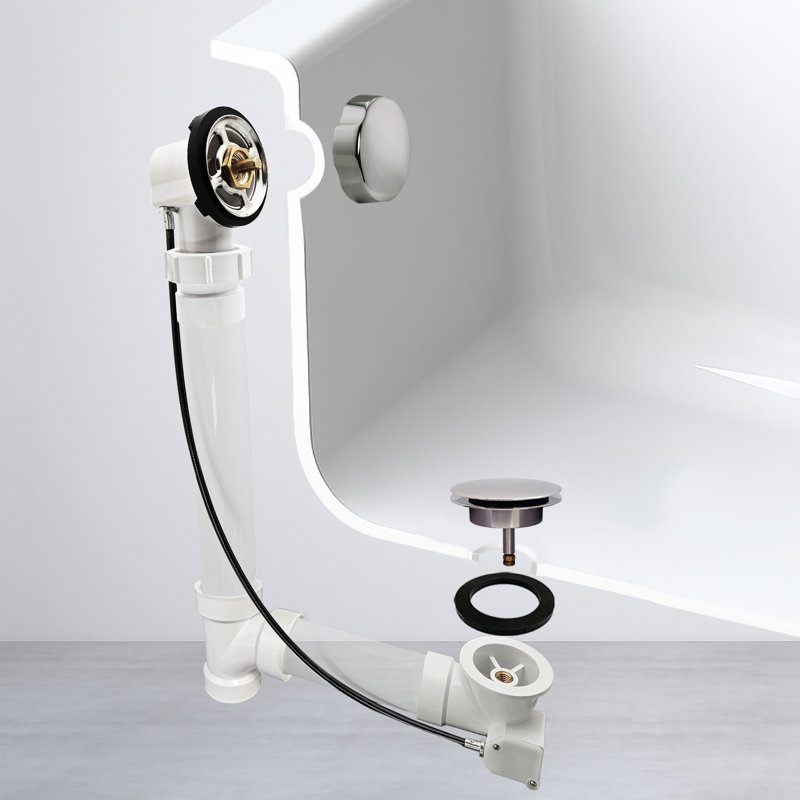 Drain de baignoire à pattes, Nickel poli