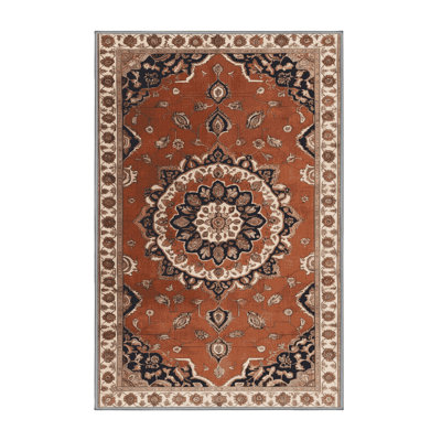 Machine Washable Persian Brown Area Rug