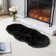 Soft Fluffy Black Faux Sheepskin Area Rug