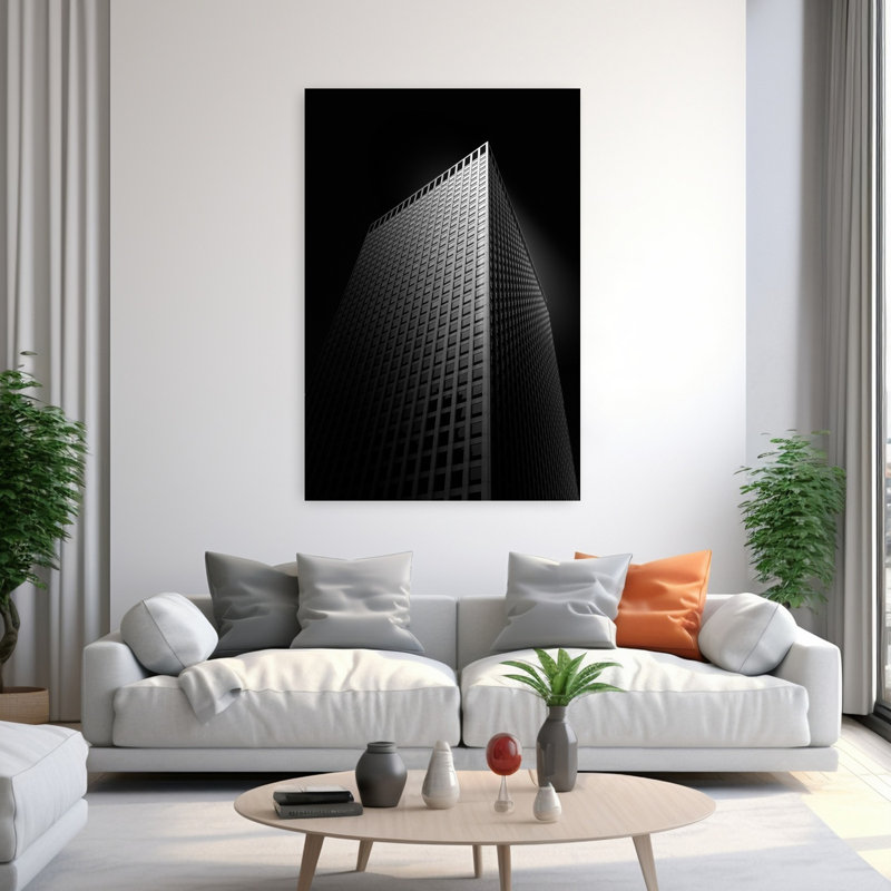 Lignes, architecture contemporaine abstraite, art mural, H 60 po x l 40 po