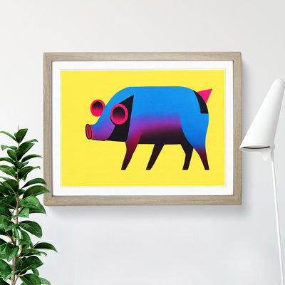 Pig In Abstract - Single Picture Frame Print