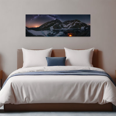 «Milky Way Mountain Camp Serene Abstract Contemporary Mountain», art mural