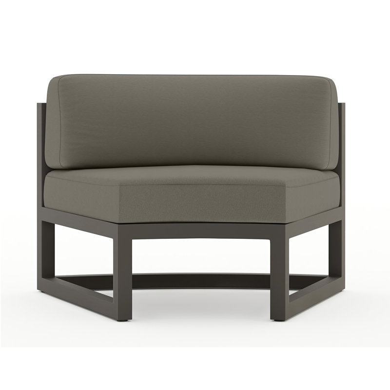 Avion Curve Seat - Black, Canvas Charcoal Sunbrella® Canvas, Slate