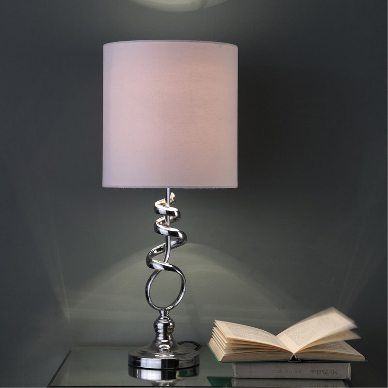 Lampe de table abstraite en métal brossé 21,5 pouces Milo