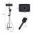 43.3 In.H Black Shower System With Adjustable Height Column And LED Temperature Display