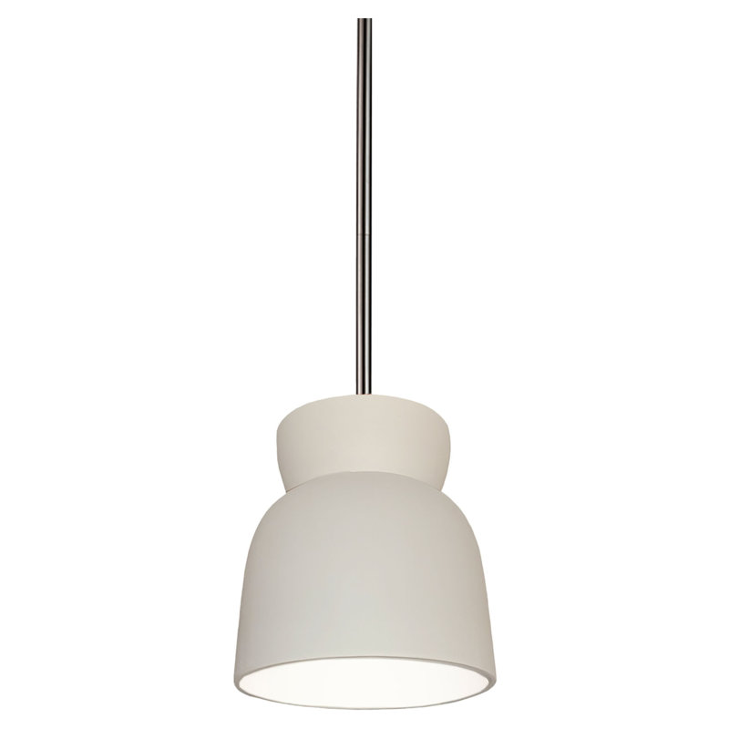 (6) Luminaire suspendu en forme de sablier, Bisque, Nickel brossé