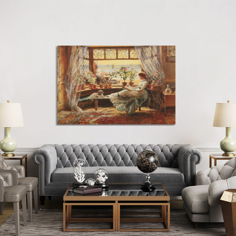 Reading by the Window, Hasti 1 Piece Wrapped Canvas Painting, 152.5 cm H x 101.5 cm W