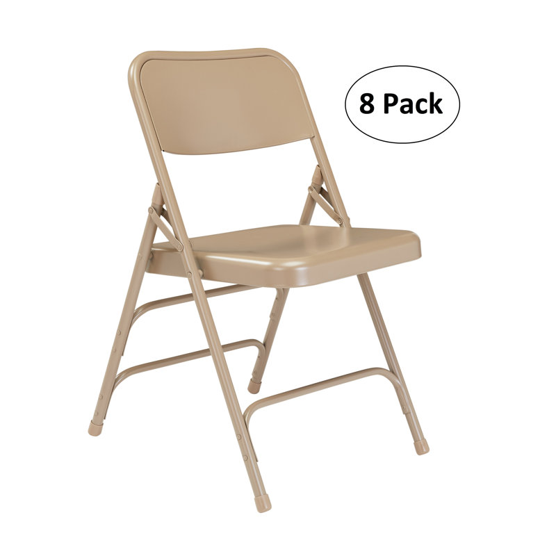 Chaise pliante à double charnière en acier NPS 300 Series Paquet de 8, Beige