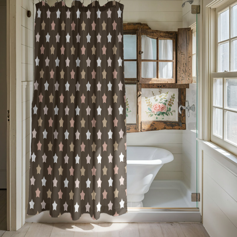 Rose Taupe Grid - Premium Shower Curtain, 74"H x 71"W