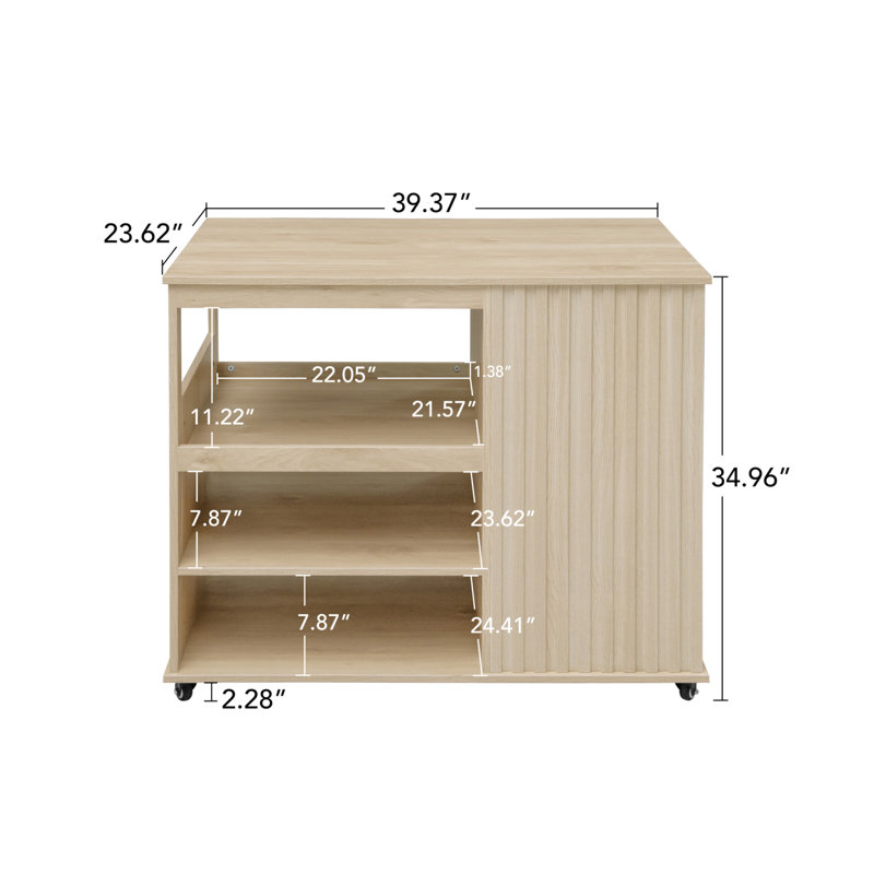 Versatile Kitchen Island Cart With Multiple Storage Options And Mobility