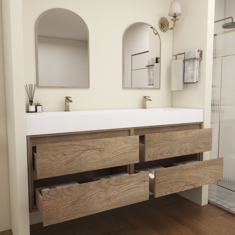 Victoria 84''Bathroom Vanity Base, Teak Oak