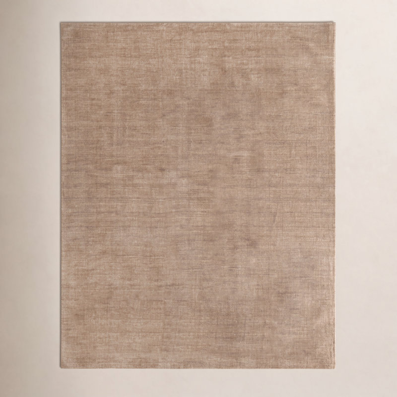 Luna Modern Solid Area Rug, Rectangle 5' x 8', Brown