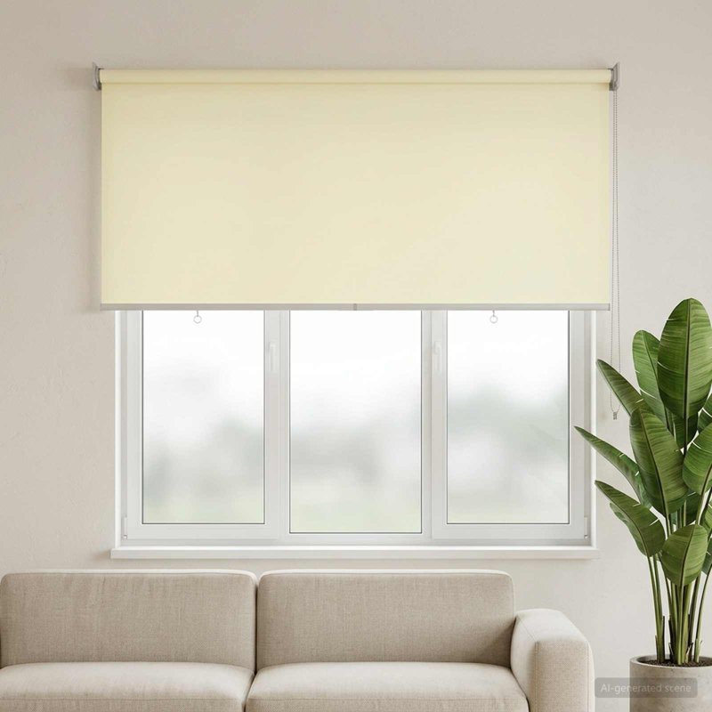 Roller Blind, Cream, 140" W x 140" L