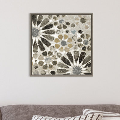 «Alhambra Tile II Neutral» par Sue Schlabach, reproduction d'art sur cadre flottant