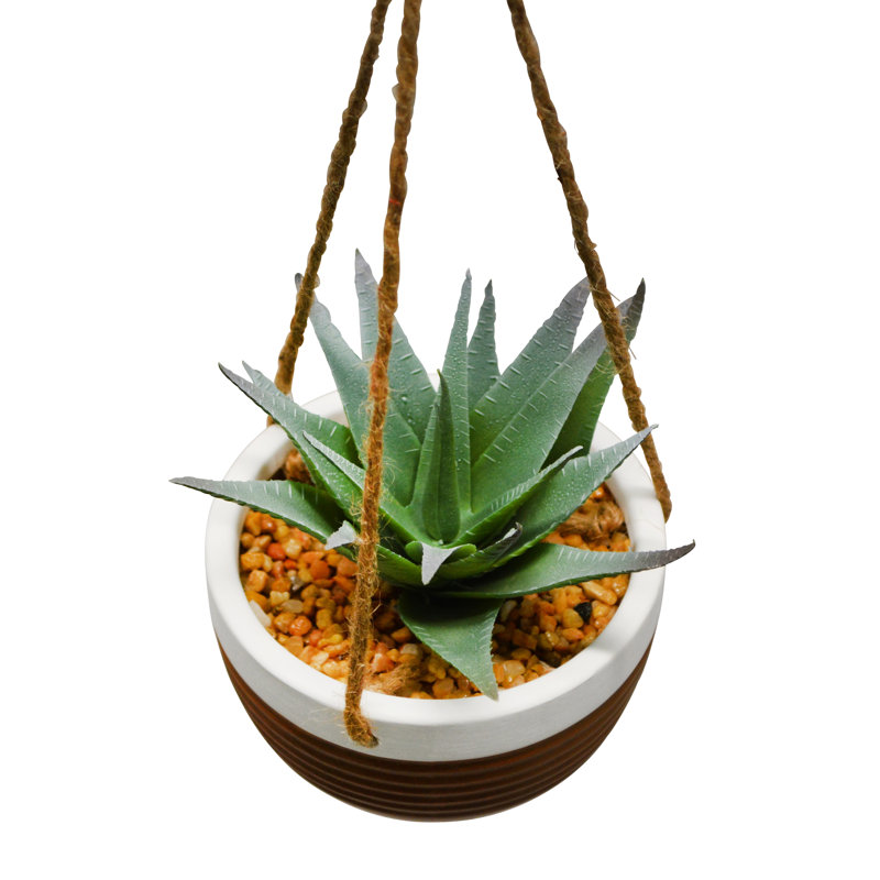 3" Artificial Succulent Plant in Hanging Vase