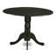 Ensemble de table de cuisine 3 pièces pour petits espaces comprenant une table de salle à manger ronde avec Dropleaf et 2 chaises en bois massif, noir-1816246241-1780679205-1764870116