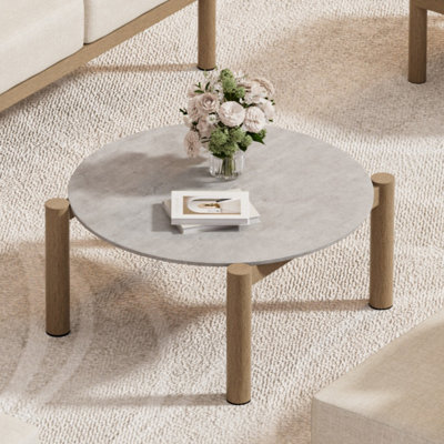 27.6" Outdoor Round Aluminum Coffee Table