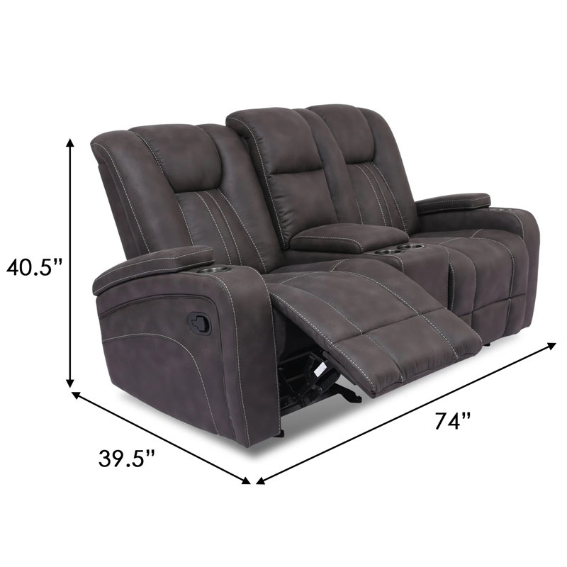 Schroeter 74" Chenille Recessed Arm Reclining Sofa