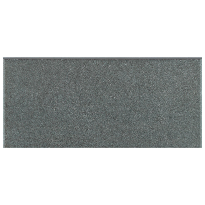 Twenties 8" x 4" Matte Ceramic Bullnose Tile Trim in Dark Gray