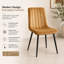 Modern Oira Brown Velvet Dining Chairs Set of 2 Brown Kursi Chair Set Dining Room Furniture