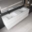 Meuble-lavabo mural double 72 po avec plateau en marbre Zahlia