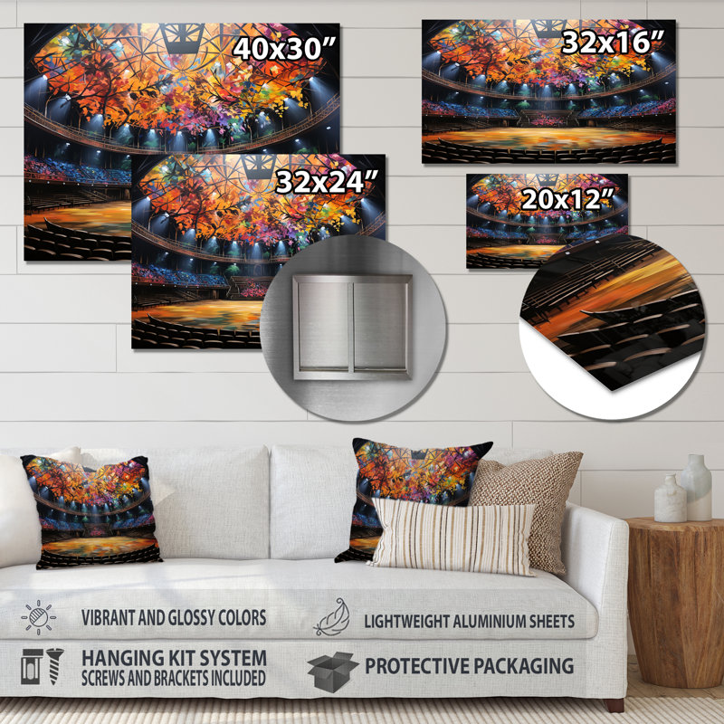 Spectacle de cirque coloré - art mural en métal théâtre MT136280, H 12 po x l 20 po x P 1 po