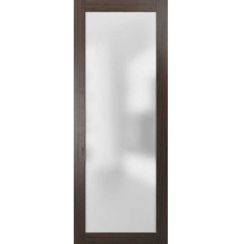 Porte standard en verre givré Planum, 32 po x 80 po, Chocolat