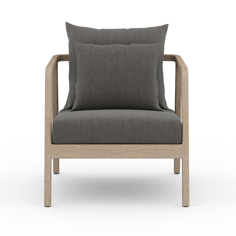 Numa Outdoor Teak Lounge Chair, Brown, Charcoal