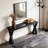 58.3" Narrow Entryway Table Console Table, Black Manufactured Wood Sofa Table with Crossed Legs for Hallway