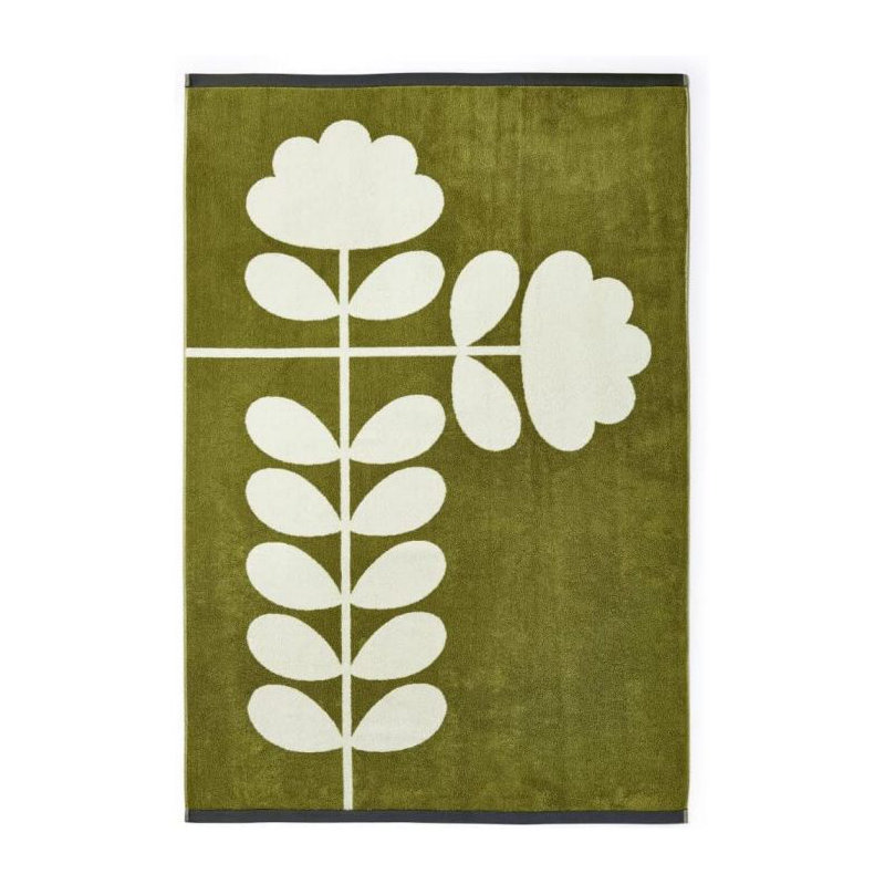 Cut Stem Moss/Charcoal 100X150Cm Bath Sheet, Olive, 100cm x 150cm