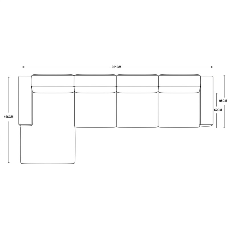 4 Seater Corner Sofa Sectional Lotario For Living Room Apartment   