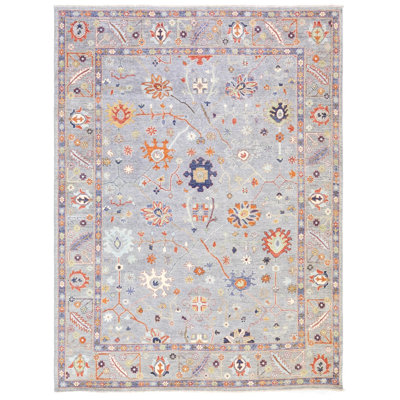 Oushak Rugs One-of-a-Kind Rectangle 9'3" X 11'11" New Age Wool Area Rug Gray
