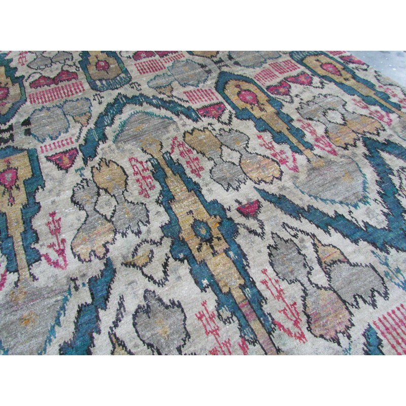 Rumi Hand-Knotted Silk Spice Area Rug, Rectangle 9'5" x 12'6"
