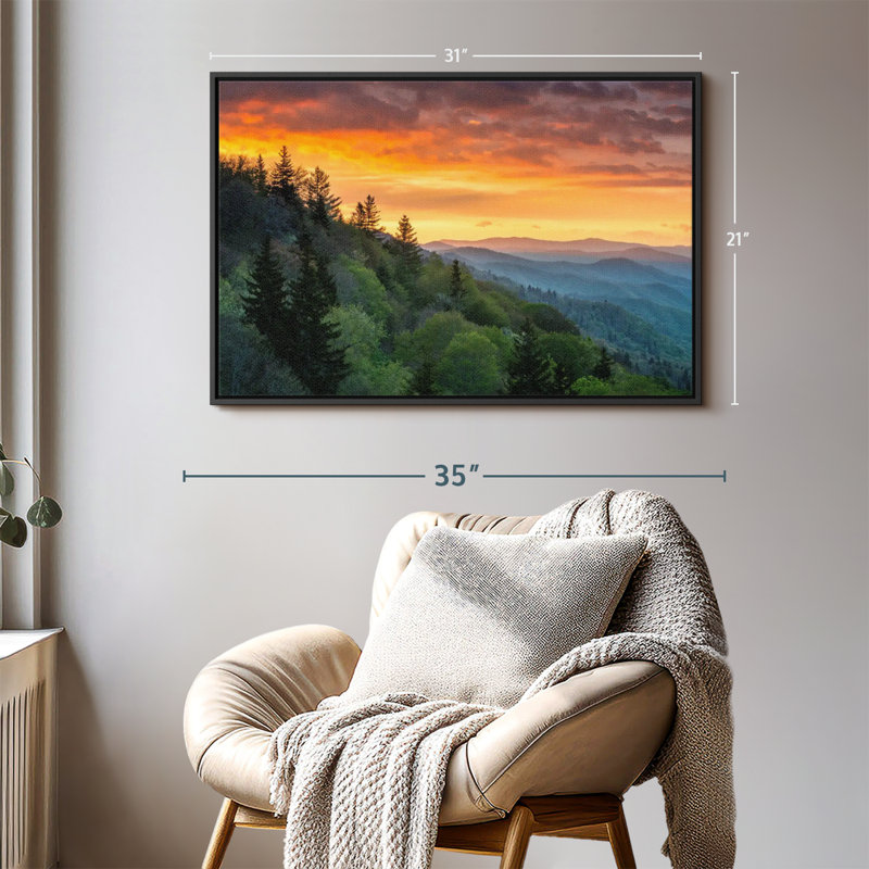 Nature "Art mural au lever du soleil", H 21 po x l 31 po