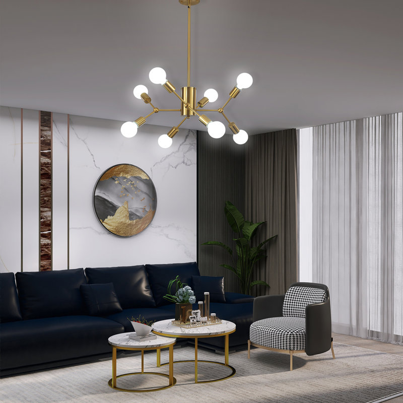 8-Light Modern Sputnik Sphere Chandelier