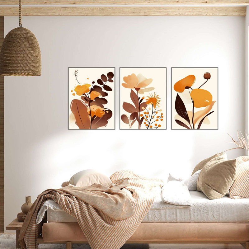 Ensemble de décorations murales en bois aggloméré 3 pièces Boho