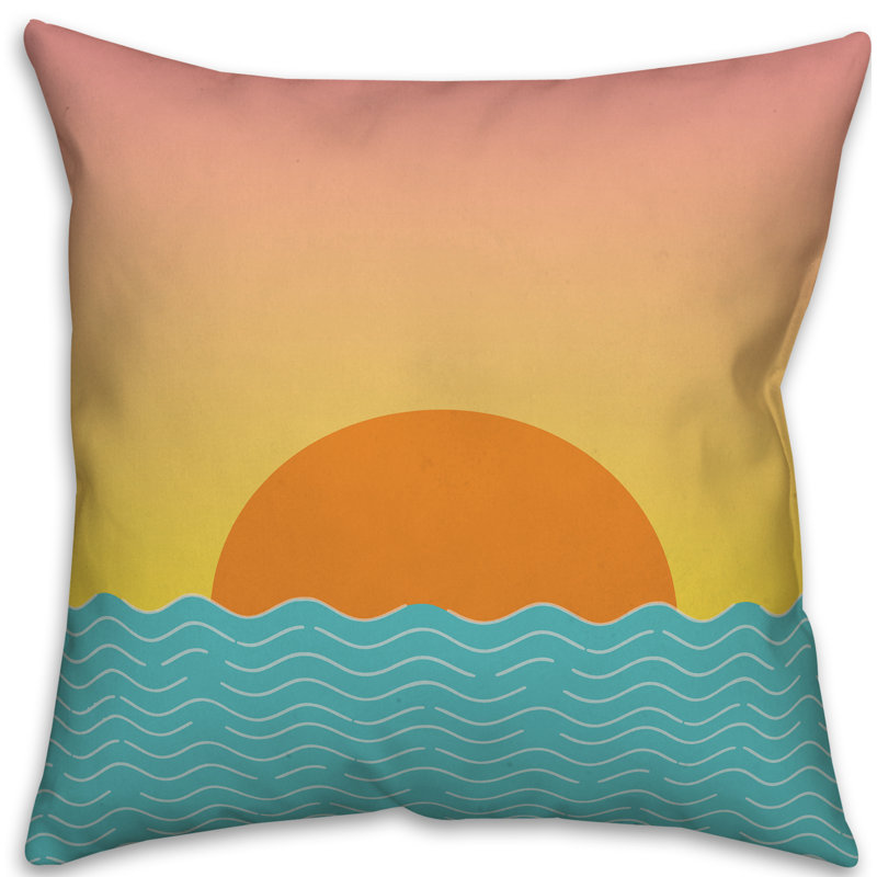 Coussin décoratif d'intérieur/d'extérieur, H 16 po x l 16 po, Polyester / Bourre en polyester