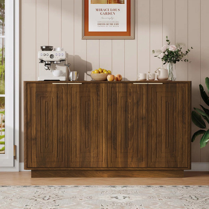 Buffet 55,1 po avec tablettes réglables, Brun