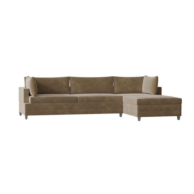 Todd Chaise Sectional, Antique White, Bella Brown Sugar
