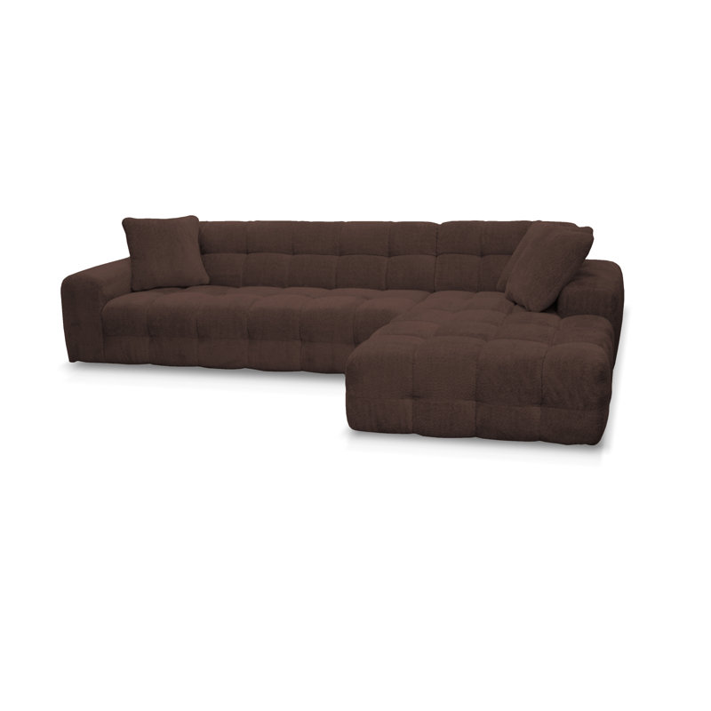 4 Seater Corner Sofa , Left Hand Facing, Brown