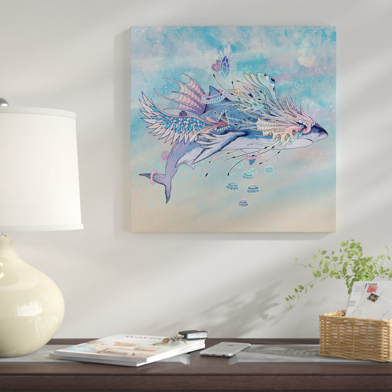 " Journeying Spirit (Shark) " by Mat Miller, 12" H x 12" W x 0.75" D, No Mat, Wrapped Canvas