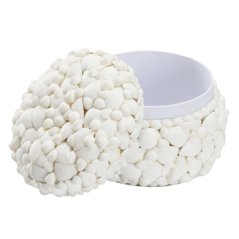 Round White Shell Box