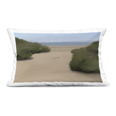 Long Beach Path Decorative Printed Throw Pillow design by Matthew Piotrowicz