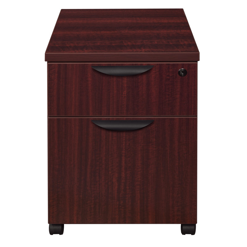 Nickyla Box File Mobile Pedestal Drawer Unit, Mahogany