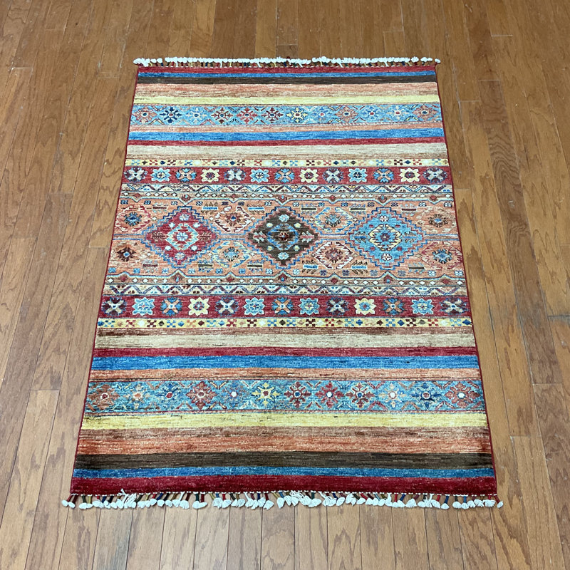  Handmade Khorjeen Kazak Wool Rug