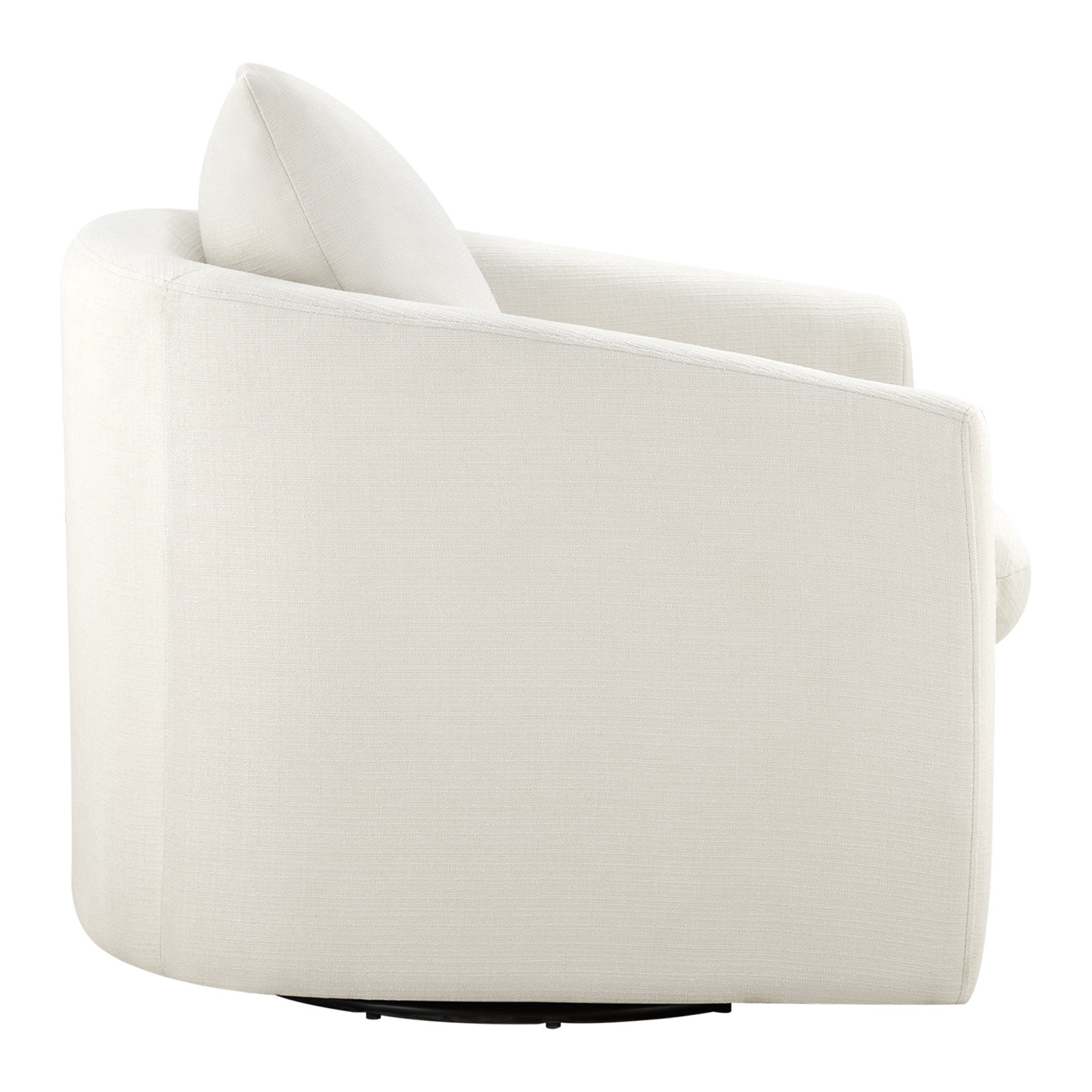 Menta Upholstered Swivel Accent Chair, Flannigan Cotton Tweed