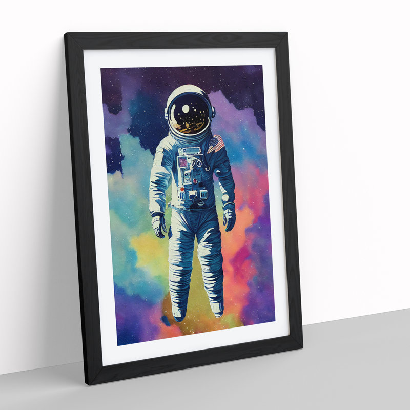 Timeless Astronaut - Single Picture Frame Print, Black Framed, 64cm H x 46cm W x 2cm D